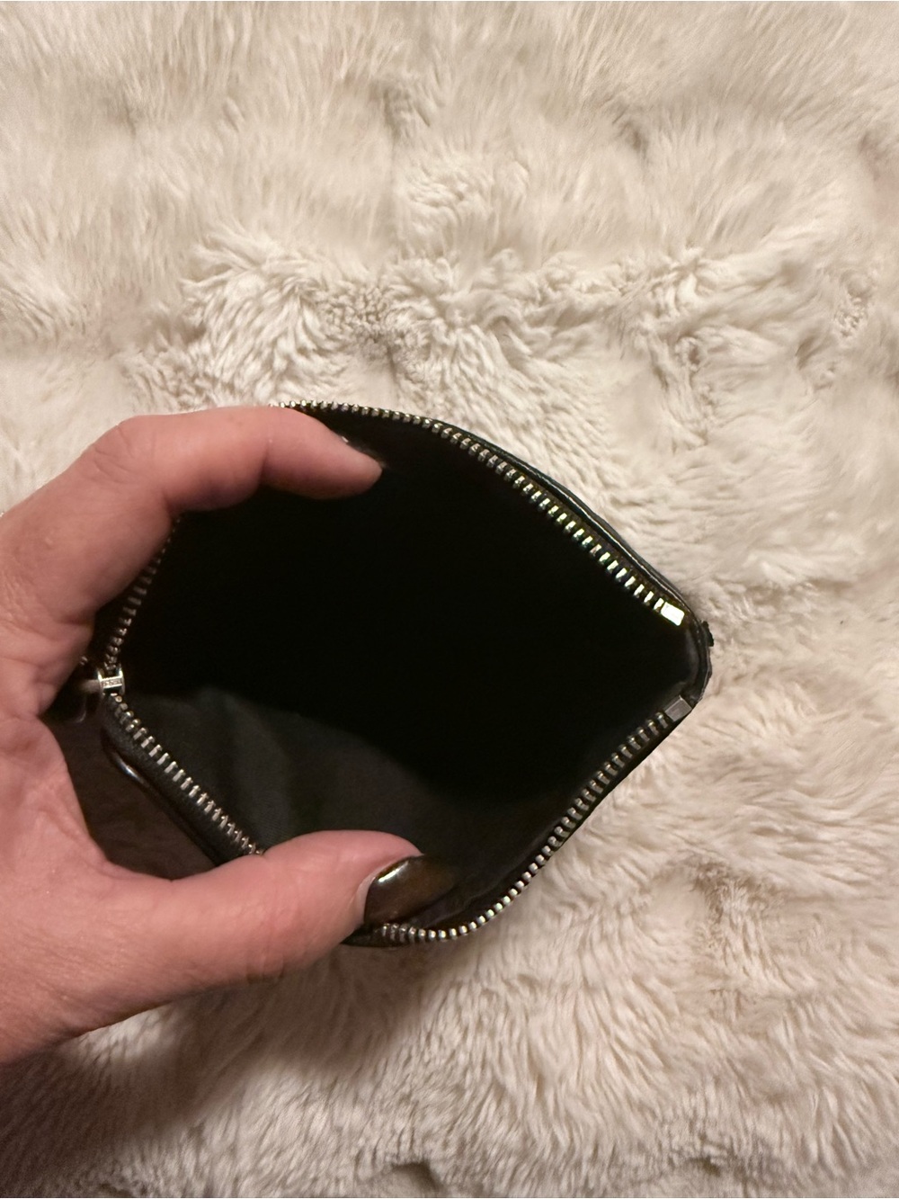 Coach Black Signature Wristlet Wallet Zip Pouch Canvas Leather Trim - Picture 6 of 7